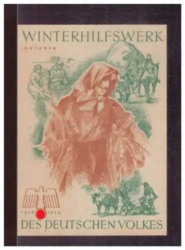 Dt- Reich (024885) Propaganda WHW Türblatt Des Deutschen Volkes, Winterhilfswerk, Oktober 1938/ 1939