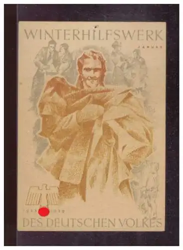 Dt- Reich (024888) Propaganda WHW Türblatt Des Deutschen Volkes, Winterhilfswerk, Januar 1938/ 1939
