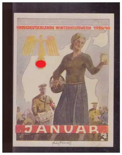 Dt- Reich (024890) Propaganda WHW Türblatt Des Deutschen Volkes, Winterhilfswerk, Januar 1939/ 1940