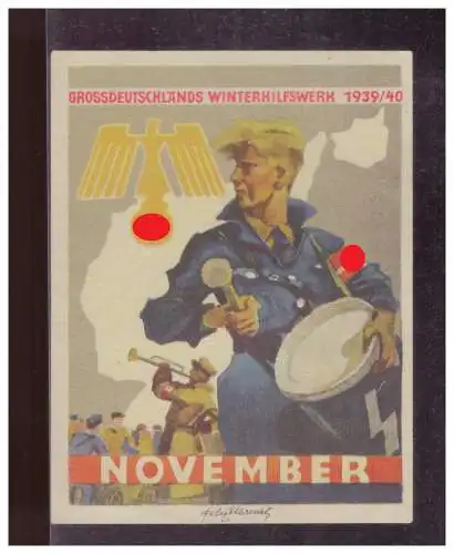 Dt- Reich (024891) Propaganda WHW Türblatt Des Deutschen Volkes, Winterhilfswerk, November 1939/ 1940