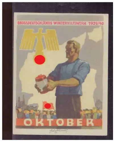 Dt- Reich (024894) Propaganda WHW Türblatt Des Deutschen Volkes, Winterhilfswerk, Oktober 1939/ 1940