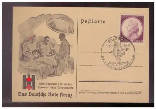 [Propagandapostkarte] Dt- Reich (024912) Propagandakarte Das Deutsche Rote Kreuz, DRK Schwester hilft bei der Operation eines Verwundesten SST. 