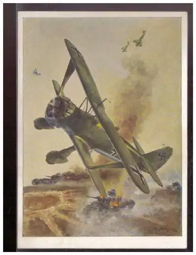 [Propagandapostkarte] Dt- Reich (024941) Propagandakarte Luftwaffe, Henschel Stuka Hs 123, ungebraucht. 