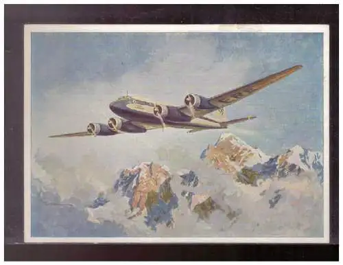 [Propagandapostkarte] Dt- Reich (024942) Propagandakarte Luftwaffe, Focke-Wulf Condor über den Alpen, ungebraucht. 