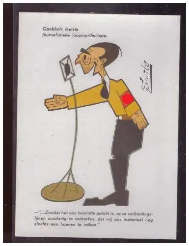 [Propagandapostkarte] Dt- Reich (024972) Propagandakarte Smits Goebbels letzte publizistische Anweisungen die Schleife drehen, ungebraucht. 
