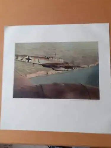 Dt.- Reich (021134) Propagandabild Jagdeinsitzer Messerschmitt Me 110 über der englischen, JUNKERS-WANDKALENDER 1941