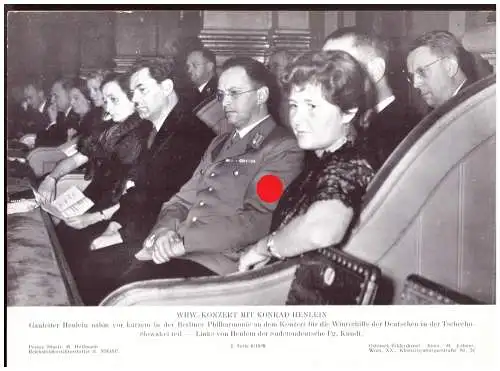 Dt- Reich (020640) Propaganda Pressefoto H. Hoffmann, WHW Konzert mit Konrad Henlein