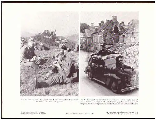 Dt- Reich (020650) Propaganda Pressefoto , H. Hoffmann, Vorkapaten Rast, Normandiefront