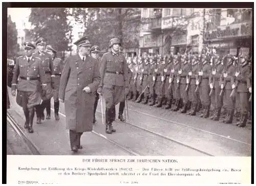 Dt- Reich (020653) Propaganda Presse-Illustration, Der Führer sprach zur Deutschen Nation
