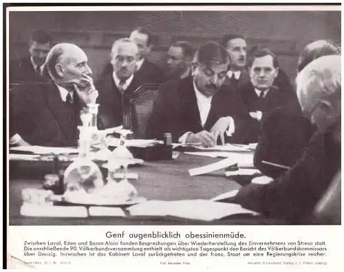 Dt- Reich (020658) Propaganda, Bilderdienst Weber Leipzig, Genf augenblicklich abessinienmüde