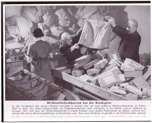 Dt- Reich (020662) Propaganda, Bilderdienst Weber Leipzig, Weihnachtshochbetrieb bei der Reichspost