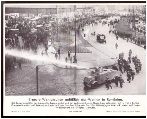 Dt- Reich (020666) Propaganda, Bilderdienst Weber Leipzig, Erneute Wahlunruhen anläßlich der Wahlen in Rumänien