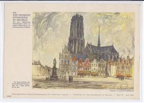 Dt- Reich (005154) Propagandablatt Volksbund für das Deutschtum im Ausland, Die Sint= Rombout Kathedrale in Mechelen