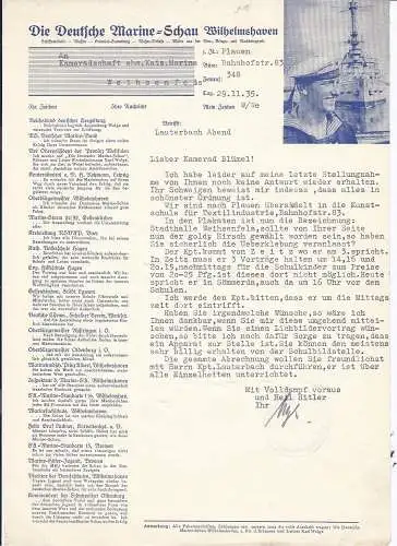 Dt- Reich (005173) Brief "Die Deutsche Marine Schau Wilhelmshafen" vom 29.11.1935