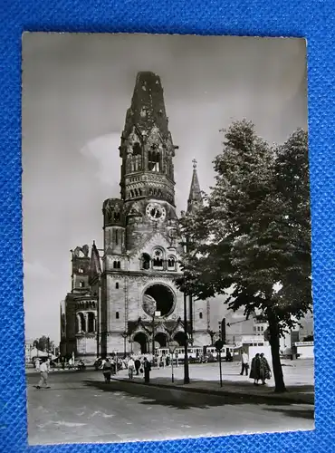 [Echtfotokarte schwarz/weiß] Berlin , Kaiser-Wilhelm-Gedächtniskirche. 