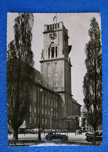 [Echtfotokarte schwarz/weiß] Berlin, Rathaus Schöneberg. 