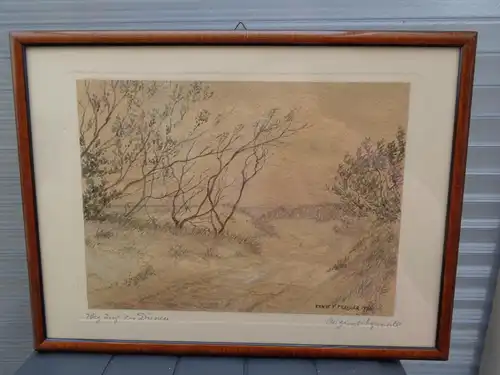 Altes Orig. Aquarell "Der Weg durch die Dünen", Ernst E. Pressler 1936 signiert