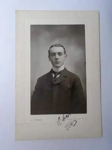 Altes orig. Porträtfoto Pappe 1899, Studio S. Young in New York, 90x135 mm, exzellent