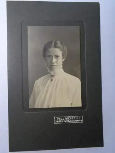 Orig. Porträtfoto, 1910, Pappe, 105x165 mm, exzellent, Paul Mende Hagen i/W 