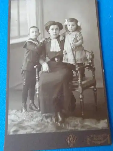 Orig. Familienfoto um 1900, Pappe, 105x165 mm, sehr gut, H. Joseph & Co Berlin
