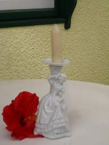 Porzellanfigur "Dame mit Kelch" als Leuchter o. Lampenfuß, 1980 Gräfenthal, NEU