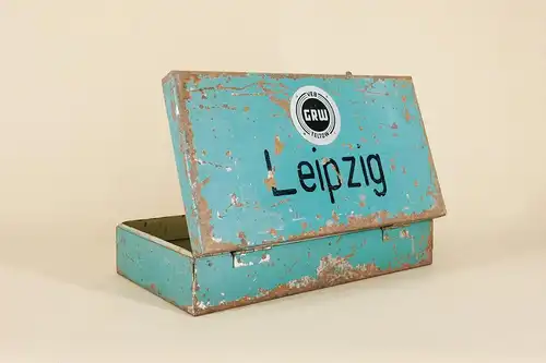  Industrieller Leipzig Koffer aus Metall von VEB GRW Teltow, 1950er 