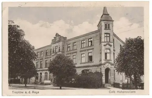 Ak Treptow an der Rega Cafe Hohenzollern zirca 1926 Trzebiatów