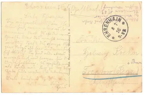 Ak Ehrenhain Sachsen Anhalt Gasthof 1916 