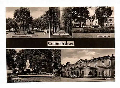 Ansichtskarte Echt Foto Crimmitschau Mendelssohn Bartholdy Platz Waldweg im Sahn