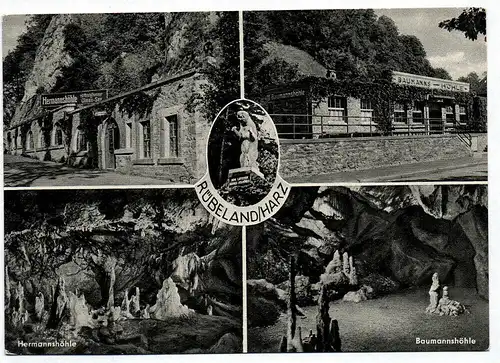 Ak Rübeland Postkarte Harz Hermannshöhle Baumannshöhle