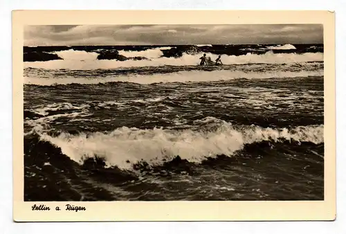 Ansichtskarte Echtfoto Sellin auf Rügen Ak Meer Wellen Ostsee