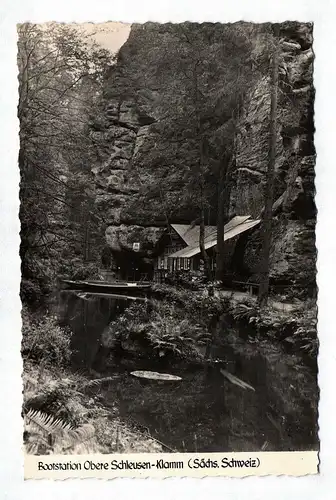 Ansichtskarte Bootstation Obere Schleusen Sächsische Schweiz Hinterhermsdorf