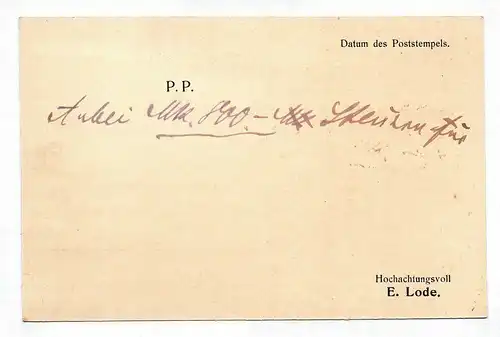 Postkarte P.P. Hermann Emil Lode Import Export Briefmarken Ölgemälde Ak