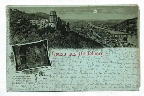 Ak Gruß aus Heidelberg Postkarte Baden-Württemberg 1899