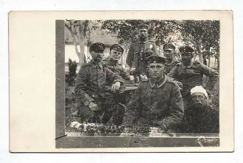 Altes Foto Bild mit Soldaten Postkarte