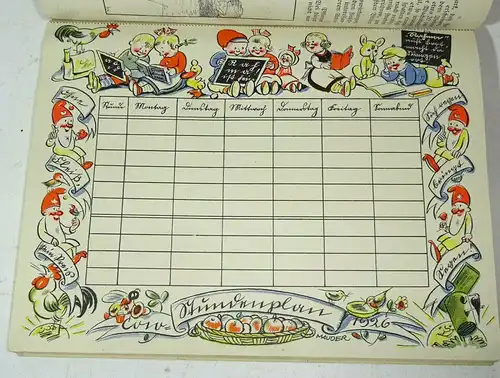 Josef Mauder Der  Kalender des kleinen Coco 1926 Rahma Reklame m Stundenplan