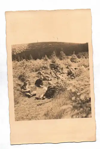 Ak Altes Foto Kinder Schulklasse Ausflug Pause beim Wandern 1929