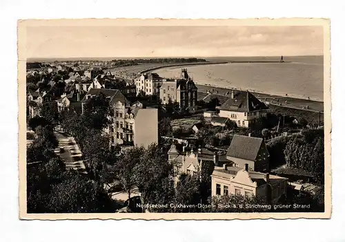 Ak Nordseebad Cuxhaven Döse Blick a. d. Strichweg grüner Strand 1939