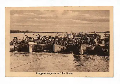 Ak Truppentransporte auf der Donau Feldpost 1912