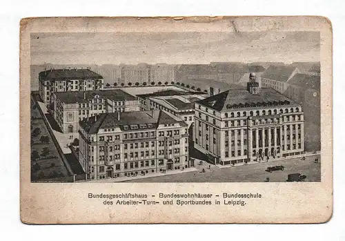 Ak Bundesgeschäftshaus Bundeswohnhäuser Bundesschule Postkarte Leipzig Sachsen