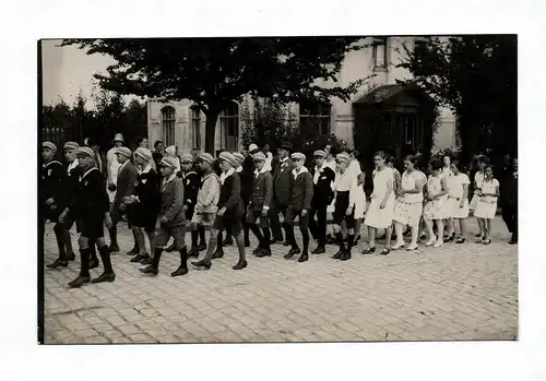 Ak Foto alte Postkarte Schulausflug