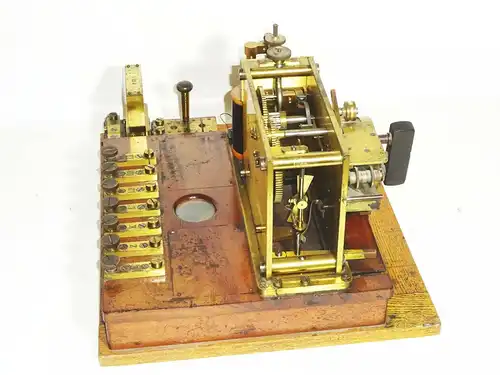 Morsetelegraph W. Gurlt Berlin um 1880 Morseapparat Morsegerät Schreibtelegraph