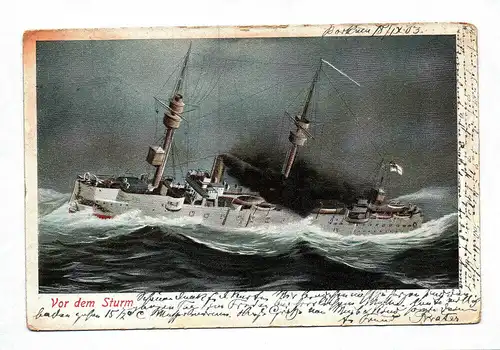 Künstler Karte Ak Vor dem Sturm Postkarte 1903