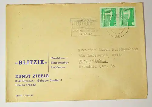 Firmen Brief BLITZIE Ernst Ziebig Dresden Blitzschutzbau 1983