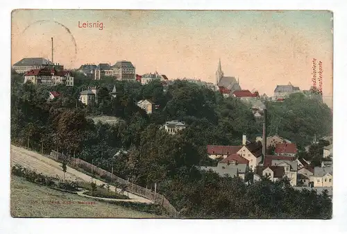 Ak Leisnig Handkolorierte Künstlerkarte 1908