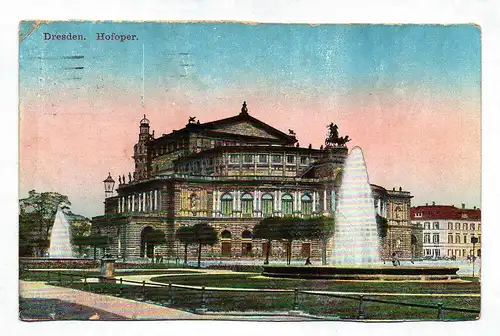 Ak Dresden Hofoper Postkarte 1914