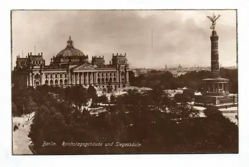 Ak Berlin Reichstagsgebäude und Siegessäule