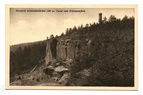 Ak Hoher Schneeberg 750m Turm und Trümmerfeld