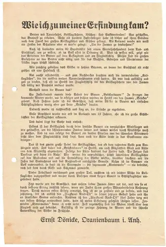 3 Imker Flugblätter Bienenflugkanal Nord-Ost Ernst Dönicke Oranienbaum 1930er