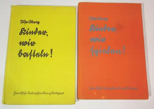 2 Pädagogik Bücher Ilse Obrig Kinder wir spielen Kinder wir basteln 1935 u 1937